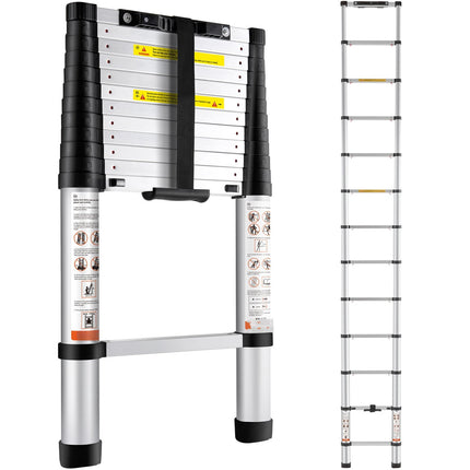 Telescoping Aluminum Ladder 12.5 Ft, 375 Lb Capacity