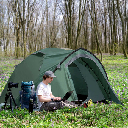kempingový stan pro 2 osoby typu dome, sklolaminát, 325 x 183 x 130 cm