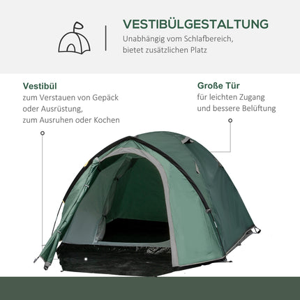 kempingový stan pro 2 osoby typu dome, sklolaminát, 325 x 183 x 130 cm