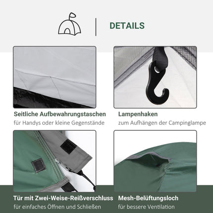 kempingový stan pro 2 osoby typu dome, sklolaminát, 325 x 183 x 130 cm