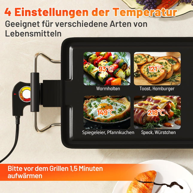 Gril teppanyaki 1800W, nepřilnavý, nastavitelná teplota, 100cm