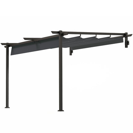 Nastavitelná hliníková pergola, 3x3m, tmavě šedá ochrana proti slunci
