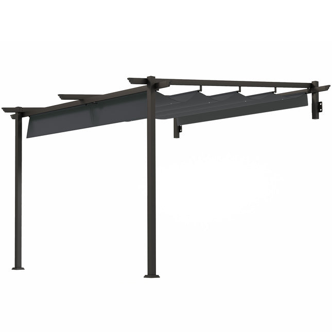 Adjustable aluminum pergola, 3x3m, dark gray sun protection