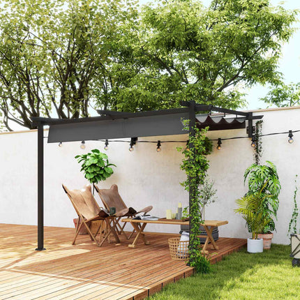 Nastavitelná hliníková pergola, 3x3m, tmavě šedá ochrana proti slunci