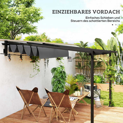 Nastavitelná hliníková pergola, 3x3m, tmavě šedá ochrana proti slunci