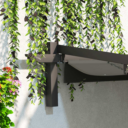 Nastavitelná hliníková pergola, 3x3m, tmavě šedá ochrana proti slunci