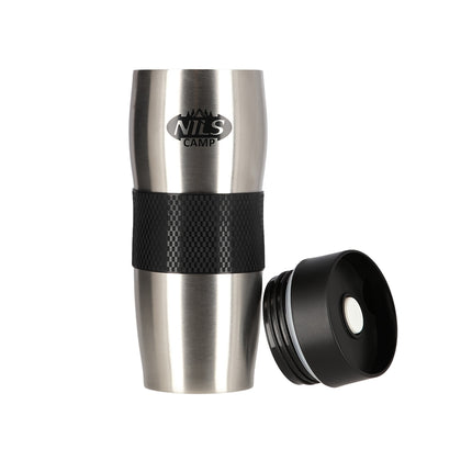 Thermal Cup, Black-Silver, Insulated, Portable