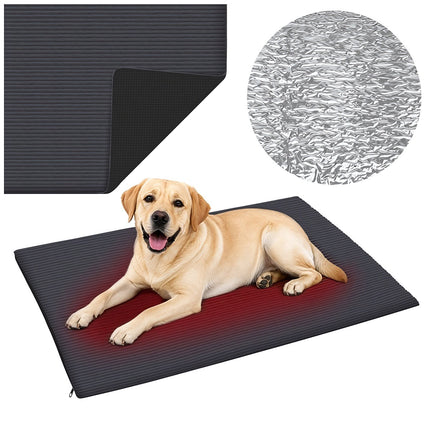 Thermal Insulation Mat for Dogs and Cats 100 x 70 cm, Black, Washable