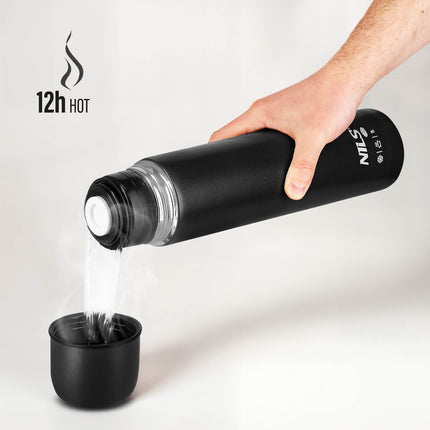 Termoska 1000ml, černá, izolovaný cestovní hrnek
