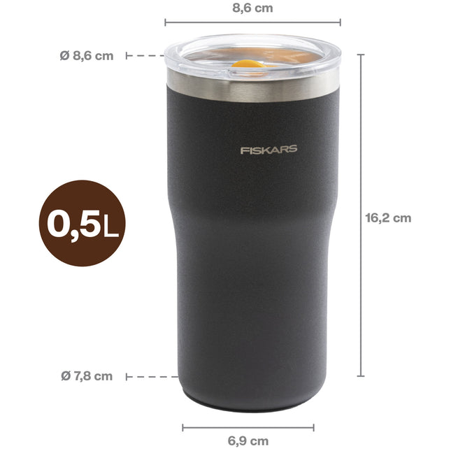 Termohrnek černý 0,5 litru, hrnek na cesty
