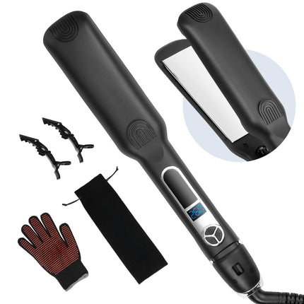 Titanium Flat Iron Hair Straightener 1.5 In, LCD, 25 Temp Levels