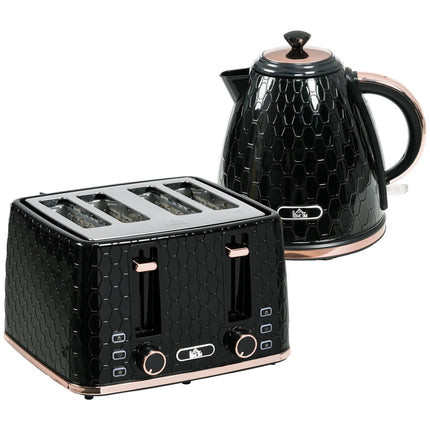 Set topinkovač a rychlovarná konvice, černý, 1,7L, na 4 topinky