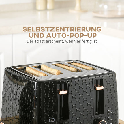 Set topinkovač a rychlovarná konvice, černý, 1,7L, na 4 topinky