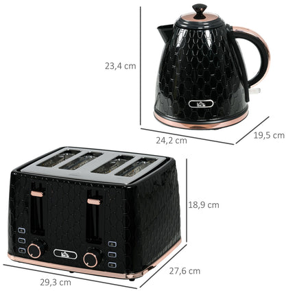Set topinkovač a rychlovarná konvice, černý, 1,7L, na 4 topinky