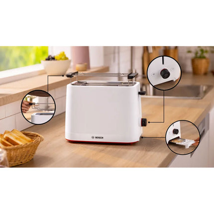 Topinkovač TAT3M121 bílý, 950W, funkce na bagely