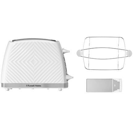 Toaster White Groove 2S Toast 26391-56