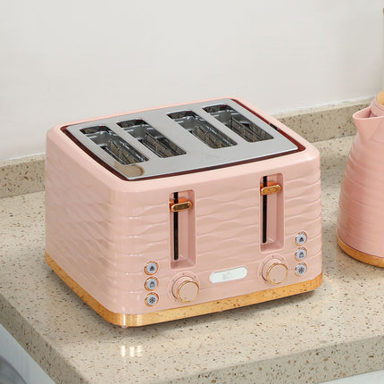 Toaster- und Wasserkocher-Set, 7 Bräunungsstufen, Rosa