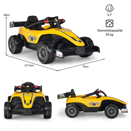 Dětské elektrické autíčko 12V závodní elektrické auto pro batolata s dálkovým ovládáním žluté