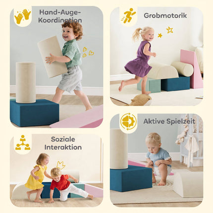 Dětské pěnové lezecké kostky, 5dílná sada, pratelné potahy