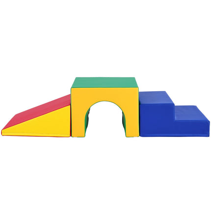 Toddler Foam Climbing Set, Tunnel Ramp and Steps, 3-Piece