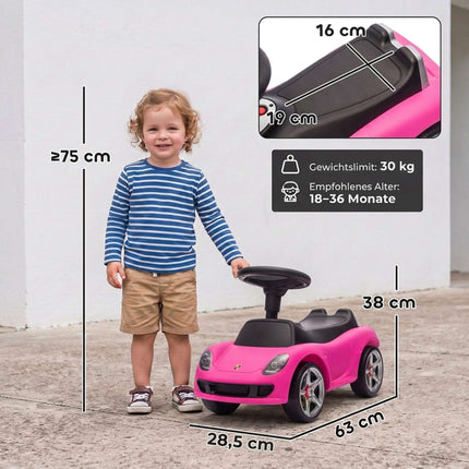 Toddler Ride-On Car with Lights & Sounds, Pink, 18–36 Months