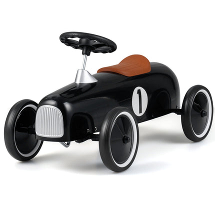 Toddler Ride-On Push Car, Black – Steel Frame, Anti-Slip Wheels