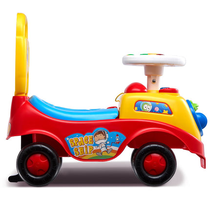 Toddler Ride-On Push Car, Music Steering, Under-Seat Storage