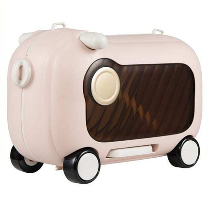 Toddler Ride-On Suitcase with Wheels, 25kg Capacity, Pink