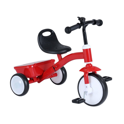 Toddler Tricycle with Light-Up Wheels, Adjustable Seat, Storage Box