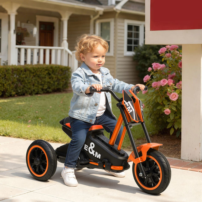 Toddler Tricycle with Pedals, Steel Frame, Orange, 18-36 Months