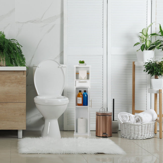 Toiletkast met opbergruimte en papierhouder