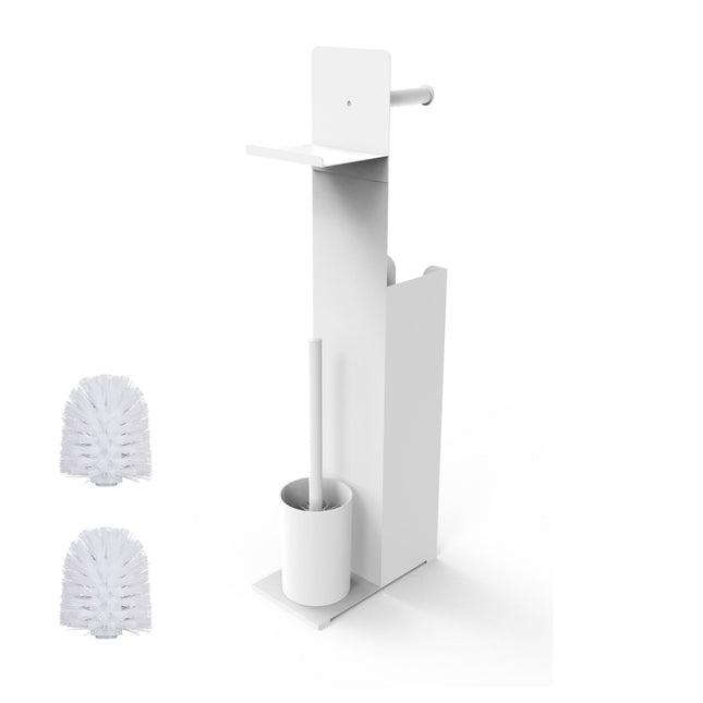 Toiletrolhouder met reserverol en borstelhouder