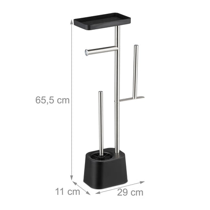 Toilet Paper Stand with Shelf and Spare Holder