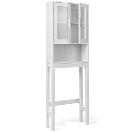 Skříňka nad WC volně stojící koupelnová police nad WC 58 x 19 x 170 cm bílá