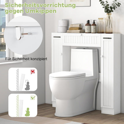 Skříňka nad WC s držákem toaletního papíru koupelnová nástavcová skříňka stojan k WC bílá