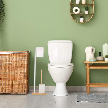 Toilet chair in bamboo and stainless steel