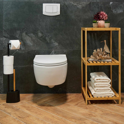 WC stojan z bambusu a nerezové oceli