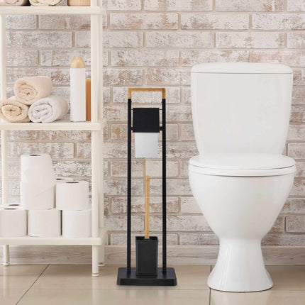 WC stojan z bambusu a nerezové oceli