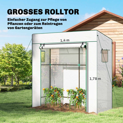 Tomato Greenhouse with Roll-Up Door, 196 x 77 x 197 cm