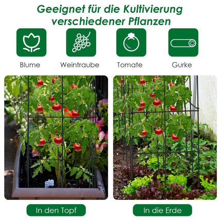 Tomato Plant Support Cage Set, Metal Frame, 100 cm, 4 Pack
