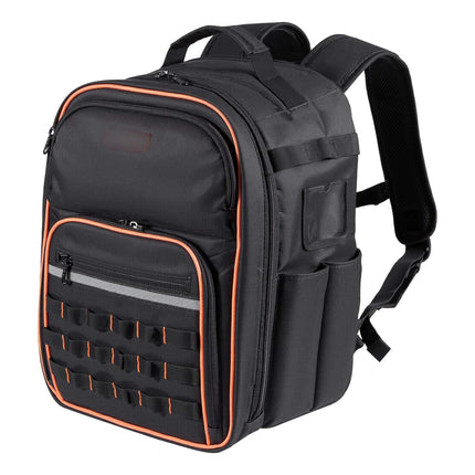Tool Backpack, 49 Pockets, Laptop Sleeve, Reinforced Base