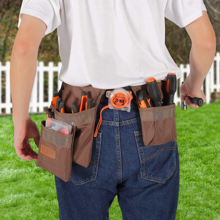 Tool Belt, 13 Pockets, Adjustable 29–54 In, Detachable
