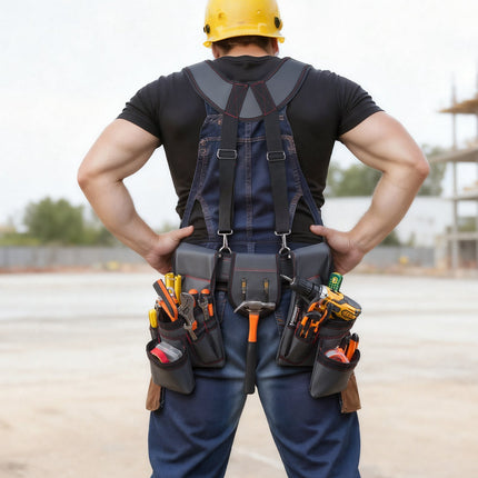 Tool Belt With Suspenders, 22 Pockets, 81–173 cm