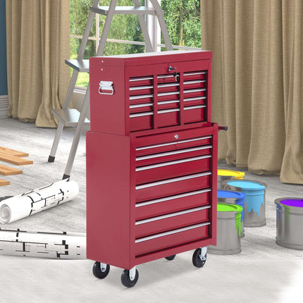 Metal Tool Trolley - Red mobile workshop storage