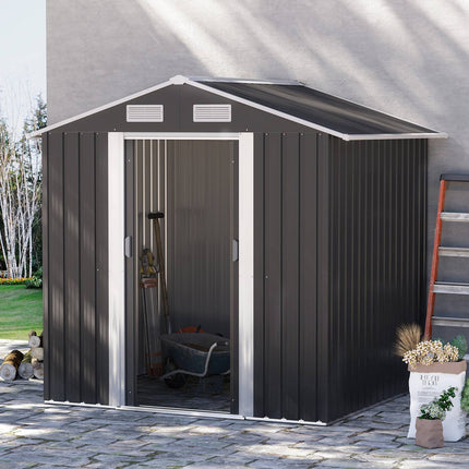 Zahradní domek 2.6 m² s posuvnými dveřmi, ocel, černý