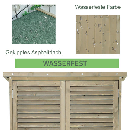 Venkovní zahradní domek – asfaltová střecha, 4 přihrádky, šedý