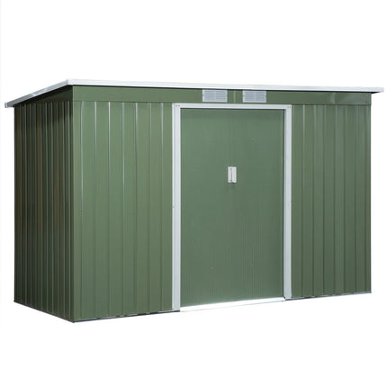 Outdoor steel garden shed, sliding door, ventilation window