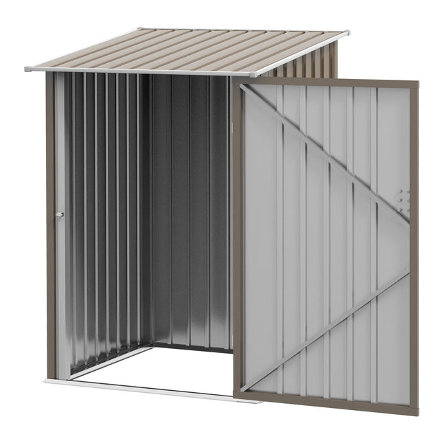 Zahradní domek ocelový se střechou, uzamykatelný, hnědá, 0.92 m²