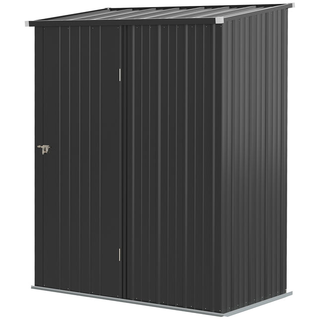 Uzamykatelný ocelový zahradní domek 1,34 m², sedlová střecha, černý