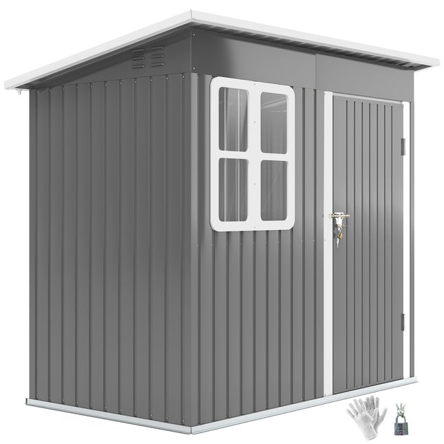 Zahradní domek na nářadí ocelový se střechou, uzamykatelné dveře, 2.55 m²